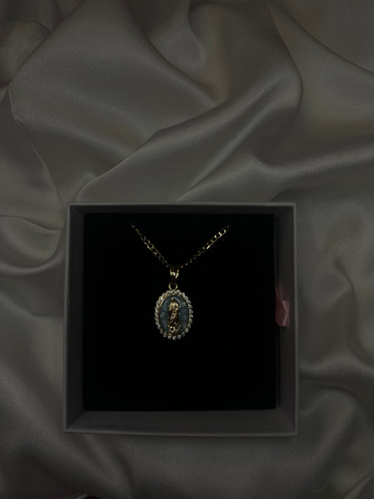 Blue Virgin De Guadalupe necklace