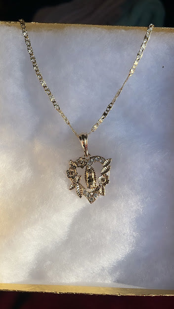 VDG flower heart bling necklace