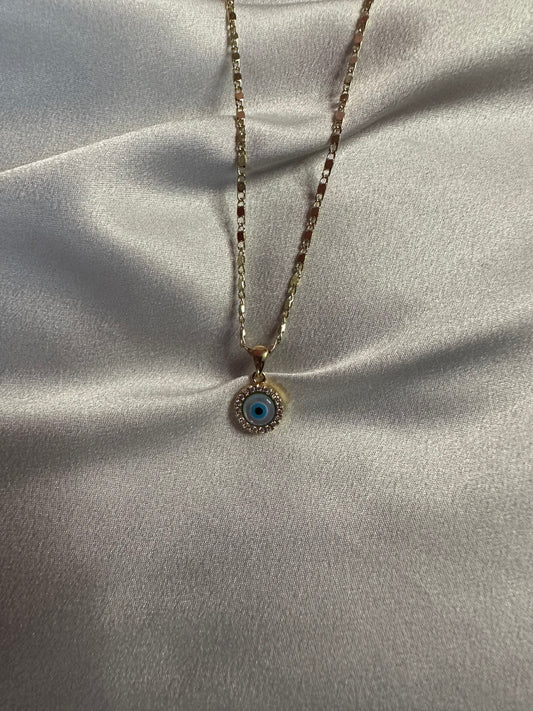 Simple evil eye necklace
