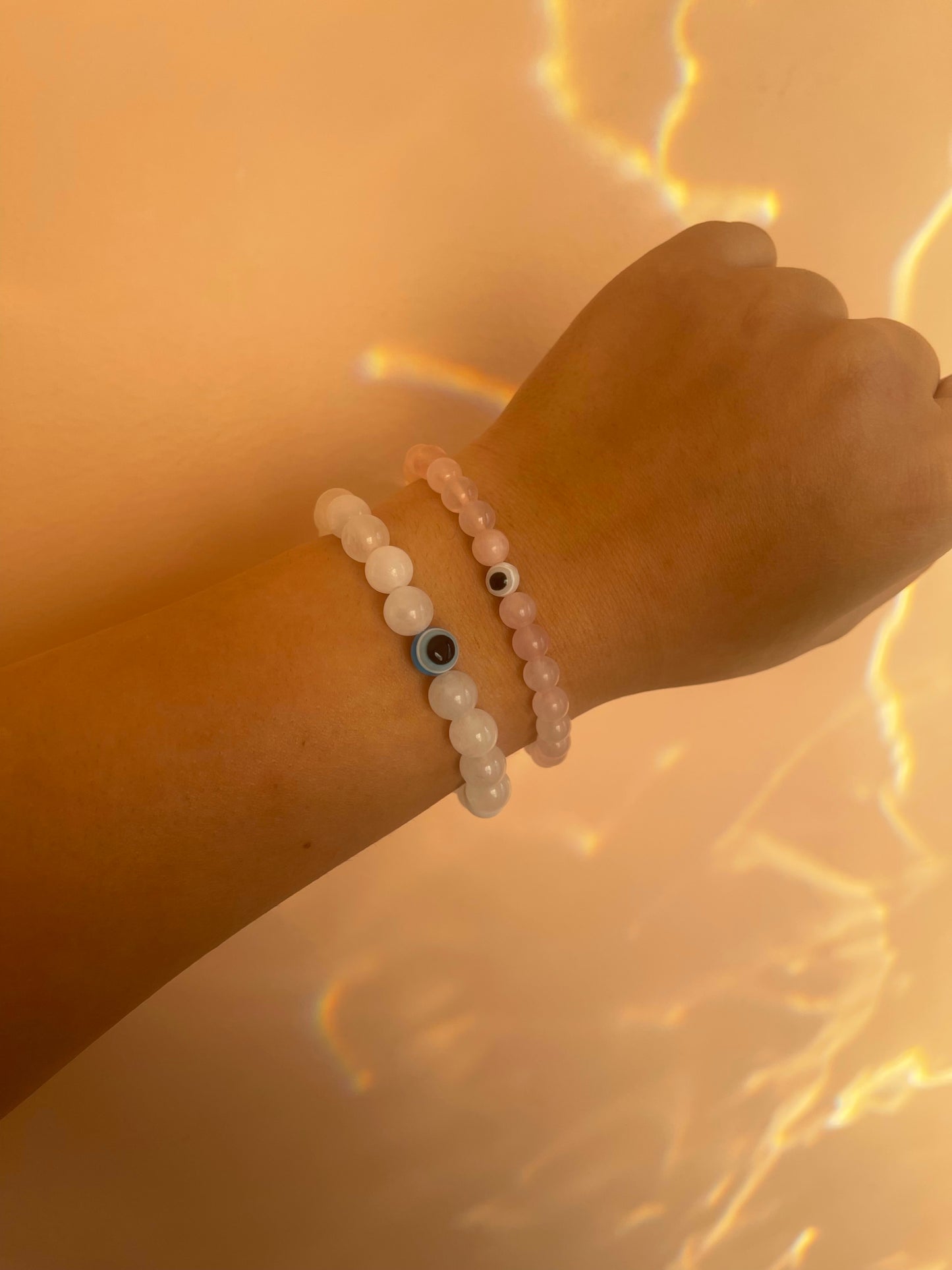 Gold Matching white and pink bracelet