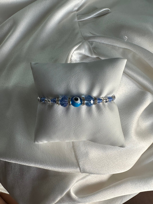 Blue evil eye bracelet thread #2